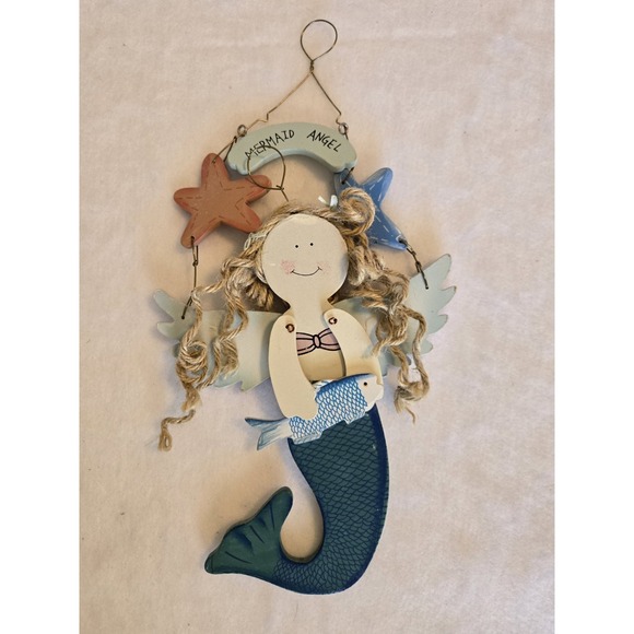 Beachcombers Other - Beachcombers Teal Blue and Green Mermaid Angel Wall Plaque